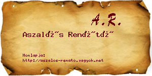 Aszalós Renátó névjegykártya