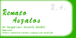 renato aszalos business card