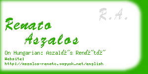renato aszalos business card